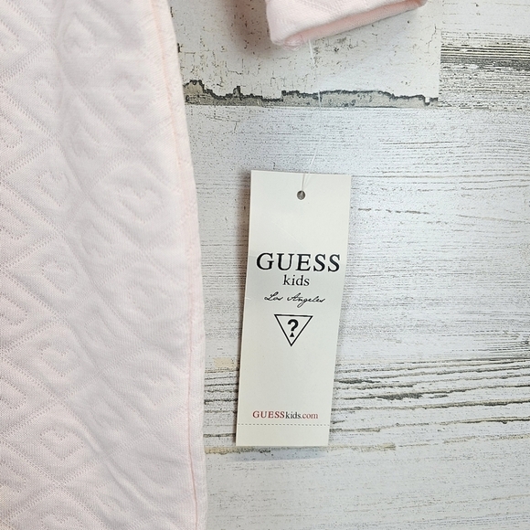 NWT Baby Guess Pink Quilted Snap Onesie Size 6-9M Chiffon Bows Coquette - Picture 9 of 12